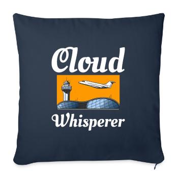 Contrôleur de la circulation aérienne ATC Aviation Humour Avion - Housse de coussin décorative 45 x 45 cm - bleu marine - Devant