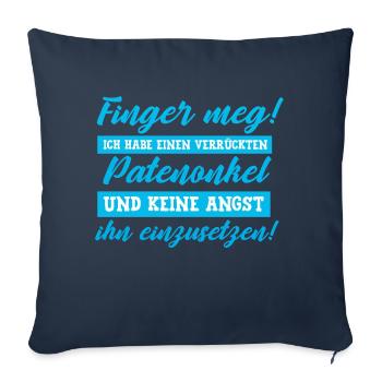 Parrain drôle baptême bébé dictons cadeau parrain - Housse de coussin décorative 45 x 45 cm - bleu marine - Devant