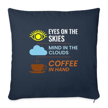 Contrôleur de la circulation aérienne ATC Café Aviation Humour - Housse de coussin décorative 45 x 45 cm - bleu marine - Devant