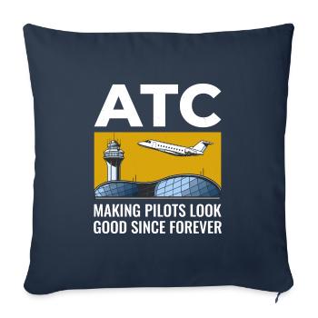 Air Traffic Controller ATC Aviation Humor Airplane - Sofa pillowcase 17,3'' x 17,3'' (45 x 45 cm) - navy - Front