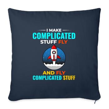 Aerospace Engineer Astronautical Rocket Scientist - Sofa pillowcase 17,3'' x 17,3'' (45 x 45 cm) - navy - Front