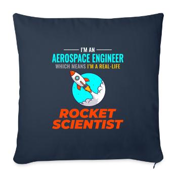 Aerospace Engineer Astronautical Rocket Scientist - Sofa pillowcase 17,3'' x 17,3'' (45 x 45 cm) - navy - Front