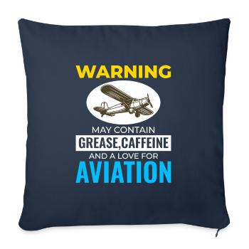 Aircraft Mechanic Aviation Technician Coffee Humor - Sofa pillowcase 17,3'' x 17,3'' (45 x 45 cm) - navy - Front
