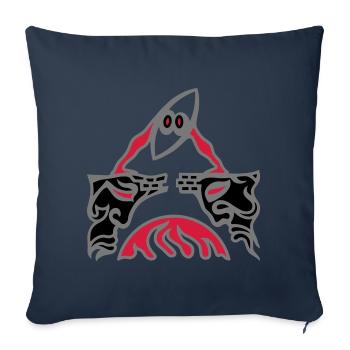 The dispute. Conflict on an old bridge. - Sofa pillowcase 17,3'' x 17,3'' (45 x 45 cm) - navy - Front
