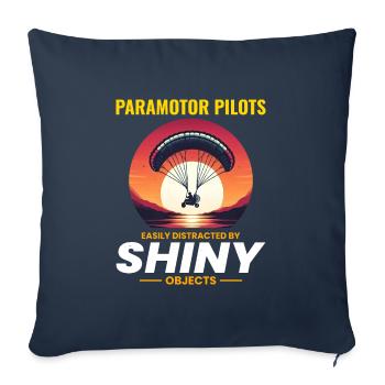 Paramotor Pilot Paramotoring Powered Paraglider - Sofa pillowcase 17,3'' x 17,3'' (45 x 45 cm) - navy - Front