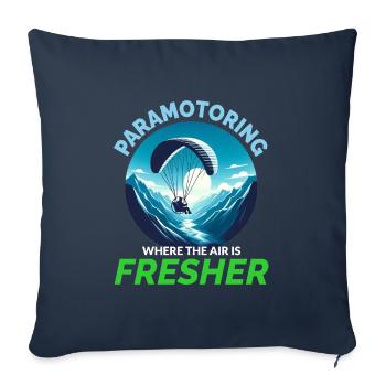 Paramotor Pilot Paramotoring Powered Paraglider - Sofa pillowcase 17,3'' x 17,3'' (45 x 45 cm) - navy - Front