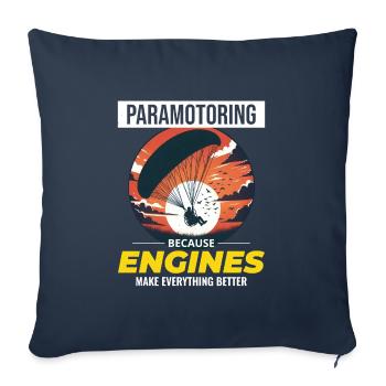 Paramotor Pilot Paramotoring Powered Paraglider - Sofa pillowcase 17,3'' x 17,3'' (45 x 45 cm) - navy - Front