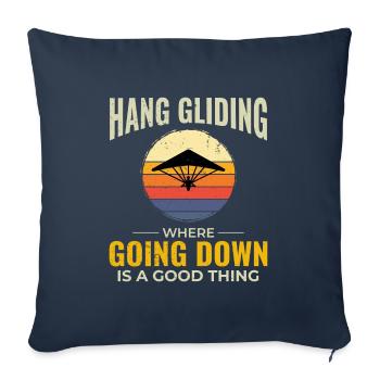 Hang Gliding Air Sports Adventure Soaring Pilot - Sofa pillowcase 17,3'' x 17,3'' (45 x 45 cm) - navy - Front
