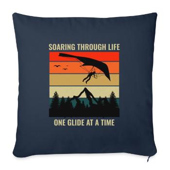 Hang Gliding Air Sports Adventure Soaring Pilot - Sofa pillowcase 17,3'' x 17,3'' (45 x 45 cm) - navy - Front