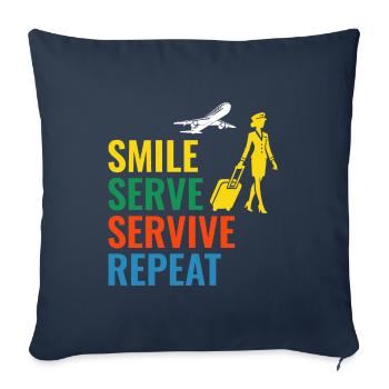 Flugbegleiter Flugbegleiter Flugcabin Crew Personal der Fluggesellschaft - Sofakissenbezug 45 x 45 cm - Navy - Vorne