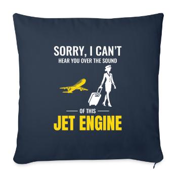 Hôtesse de l’air Aviation Personnel de cabine Personnel de compagnie - Housse de coussin décorative 45 x 45 cm - bleu marine - Devant