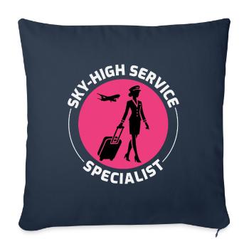 Flugbegleiter Flugbegleiter Flugbegleiterin Flugbegleiterin - Sofakissenbezug 45 x 45 cm - Navy - Vorne