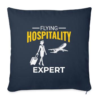 Flugbegleiter Flugbegleiter Flugbegleiterin Flugbegleiterin - Sofakissenbezug 45 x 45 cm - Navy - Vorne