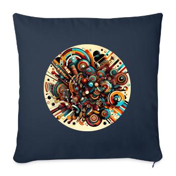 Afro Style Harmonie Chromatique - Housse de coussin décorative 45 x 45 cm - bleu marine - Devant