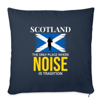 Bagpipe Player Instrument Scottish Scotland Flag - Sofa pillowcase 17,3'' x 17,3'' (45 x 45 cm) - navy - Front
