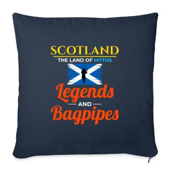 Bagpipe Player Instrument Scottish Scotland Flag - Sofa pillowcase 17,3'' x 17,3'' (45 x 45 cm) - navy - Front