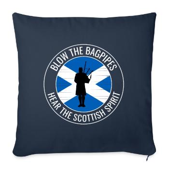 Bagpipe Player Instrument Scottish Scotland Flag - Sofa pillowcase 17,3'' x 17,3'' (45 x 45 cm) - navy - Front