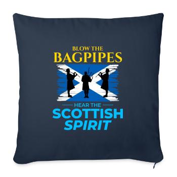 Bagpipe Player Instrument Scottish Scotland Flag - Sofa pillowcase 17,3'' x 17,3'' (45 x 45 cm) - navy - Front