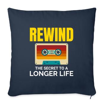 Cassette Tape Rewinding 80s Nostalgia Retro 1980s - Sofa pillowcase 17,3'' x 17,3'' (45 x 45 cm) - navy - Front