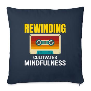 Cassette Tape Rewinding 80s Nostalgia Retro 1980s - Sofa pillowcase 17,3'' x 17,3'' (45 x 45 cm) - navy - Front