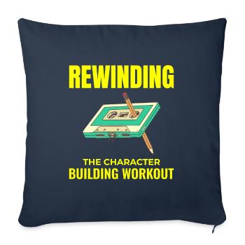 Cassette Tape Rewinding 80s Nostalgia Retro 1980s - Sofa pillowcase 17,3'' x 17,3'' (45 x 45 cm) - navy - Front
