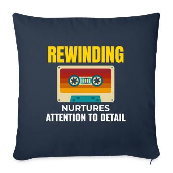 Cassette Tape Rewinding 80s Nostalgia Retro 1980s - Sofa pillowcase 17,3'' x 17,3'' (45 x 45 cm) - navy - Front