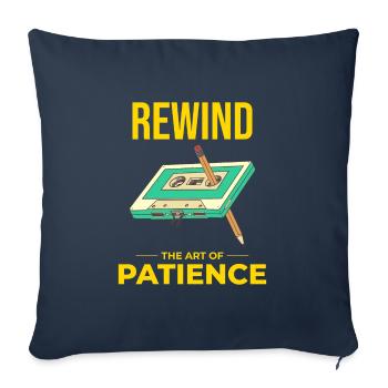 Cassette Tape Rewinding 80s Nostalgia Retro 1980s - Sofa pillowcase 17,3'' x 17,3'' (45 x 45 cm) - navy - Front