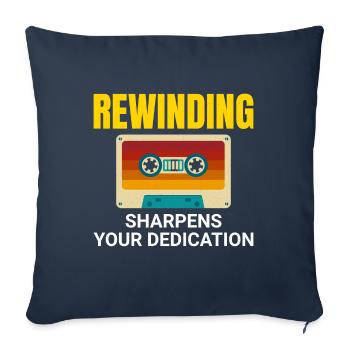 Cassette Tape Rewinding 80s Nostalgia Retro 1980s - Sofa pillowcase 17,3'' x 17,3'' (45 x 45 cm) - navy - Front
