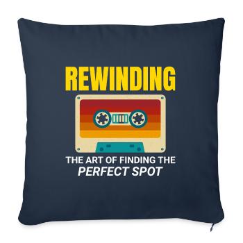 Cassette Tape Rewinding 80s Nostalgia Retro 1980s - Sofa pillowcase 17,3'' x 17,3'' (45 x 45 cm) - navy - Front