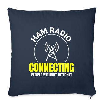 Amateur Ham Radio Operator Radio Waves Frequency - Sofa pillowcase 17,3'' x 17,3'' (45 x 45 cm) - navy - Front