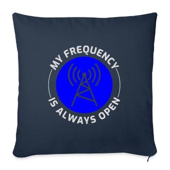 Amateur Ham Radio Operator Radio Waves Frequency - Sofa pillowcase 17,3'' x 17,3'' (45 x 45 cm) - navy - Front