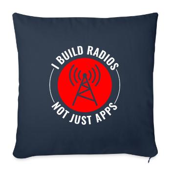 Amateur Ham Radio Operator Radio Waves Frequency - Sofa pillowcase 17,3'' x 17,3'' (45 x 45 cm) - navy - Front