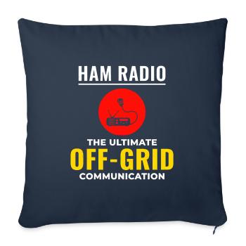Amateur Ham Radio Operator Radio Waves Frequency - Sofa pillowcase 17,3'' x 17,3'' (45 x 45 cm) - navy - Front