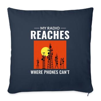 Amateur Ham Radio Operator Radio Waves Frequency - Sofa pillowcase 17,3'' x 17,3'' (45 x 45 cm) - navy - Front