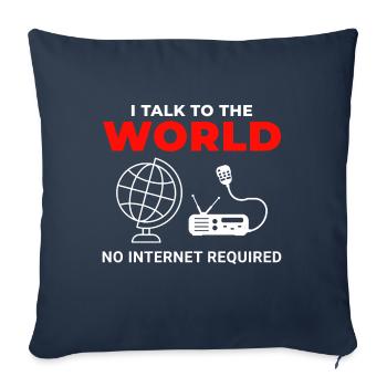 Amateur Ham Radio Operator Radio Waves Frequency - Sofa pillowcase 17,3'' x 17,3'' (45 x 45 cm) - navy - Front