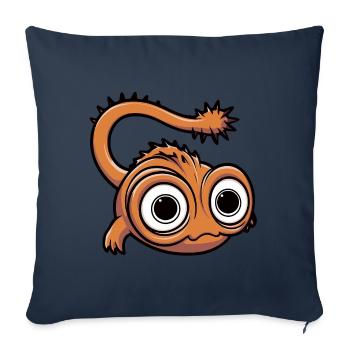 Funny little monster with big eyes - Sofa pillowcase 17,3'' x 17,3'' (45 x 45 cm) - navy - Front