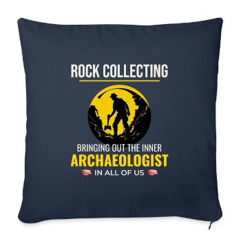 Roche Collectionneur Collectionneur Géologie Chasse - Housse de coussin décorative 45 x 45 cm - bleu marine - Devant