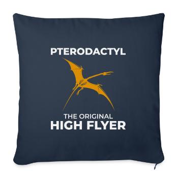 Ptérodactyle Dinosaure Chasse aux fossiles Paléontologie - Housse de coussin décorative 45 x 45 cm - bleu marine - Devant
