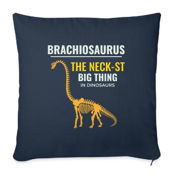 Brachiosaure dinosaure dinosaure dinosaure chasse aux fossiles - Housse de coussin décorative 45 x 45 cm - bleu marine - Devant