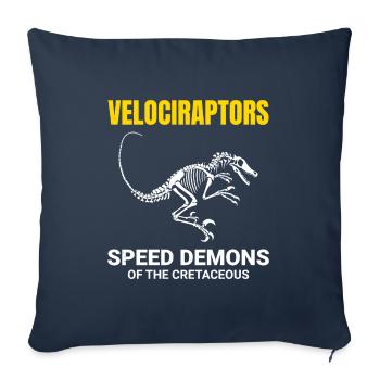 Vélociraptor dinosaure Dino chasse aux fossiles - Housse de coussin décorative 45 x 45 cm - bleu marine - Devant