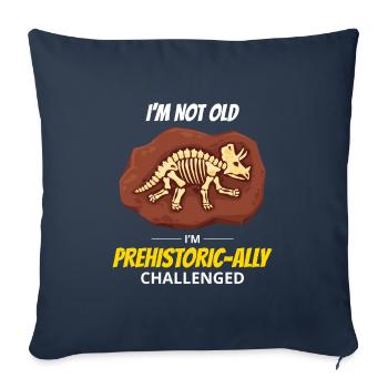 Chasse aux fossiles Paléontologie Dinosaure Préhistorique - Housse de coussin décorative 45 x 45 cm - bleu marine - Devant