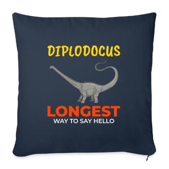 Diplodocus Dinosaure Chasse aux fossiles Paléontologie - Housse de coussin décorative 45 x 45 cm - bleu marine - Devant