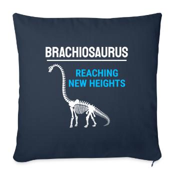 Brachiosaure dinosaure dinosaure chasse aux fossiles chasseur - Housse de coussin décorative 45 x 45 cm - bleu marine - Devant