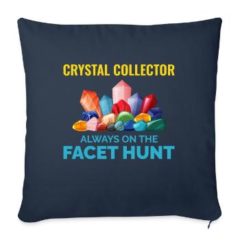 Collectionneur de cristaux Roche Chasse Minéral Collectionneur - Housse de coussin décorative 45 x 45 cm - bleu marine - Devant