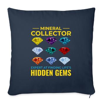 Collectionneur de cristaux Roche Chasse Minéral Collectionneur - Housse de coussin décorative 45 x 45 cm - bleu marine - Devant