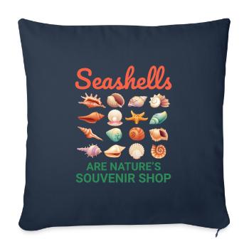 Seashells Collector Beachcomber Sea Shell Ocean - Sofa pillowcase 17,3'' x 17,3'' (45 x 45 cm) - navy - Front