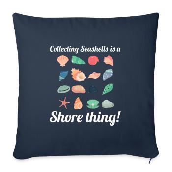 Seashells Collector Beachcomber Sea Shell Ocean - Sofa pillowcase 17,3'' x 17,3'' (45 x 45 cm) - navy - Front