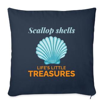 Scallop Seashells Collector Beachcomber Shellfish - Sofa pillowcase 17,3'' x 17,3'' (45 x 45 cm) - navy - Front