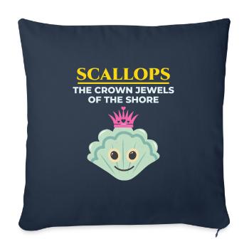 Scallop Seashells Collector Beachcomber Shellfish - Sofa pillowcase 17,3'' x 17,3'' (45 x 45 cm) - navy - Front