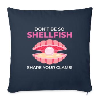 Clam Shell Seashells Collector Beachcomber - Sofa pillowcase 17,3'' x 17,3'' (45 x 45 cm) - navy - Front